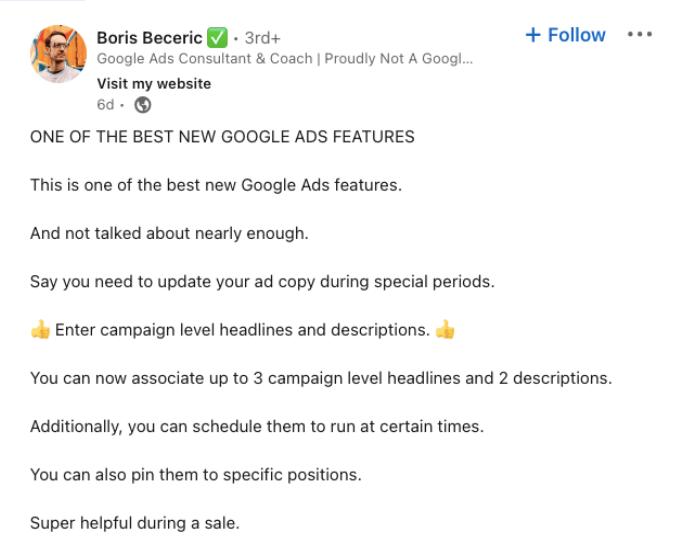 one of the best google ads features boris beceric